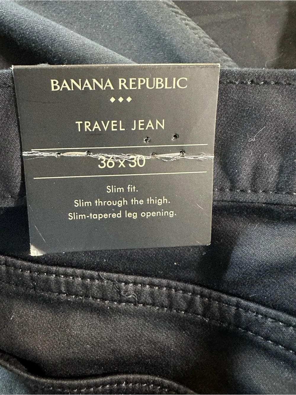 Banana Republic Factory Travel Jean Slim Fit 36x30 Black Stretch NWT Mens - Picture 8 of 10